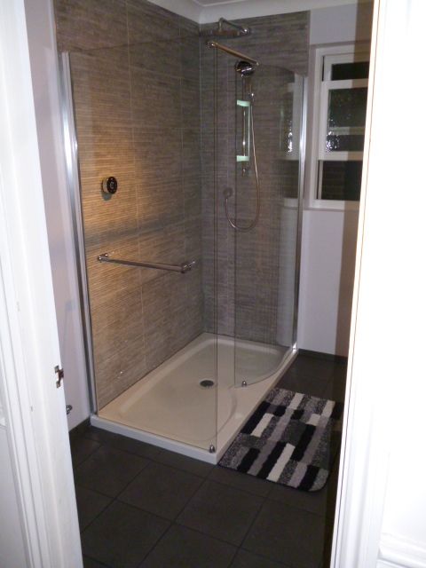 Modern glass shower enclosure